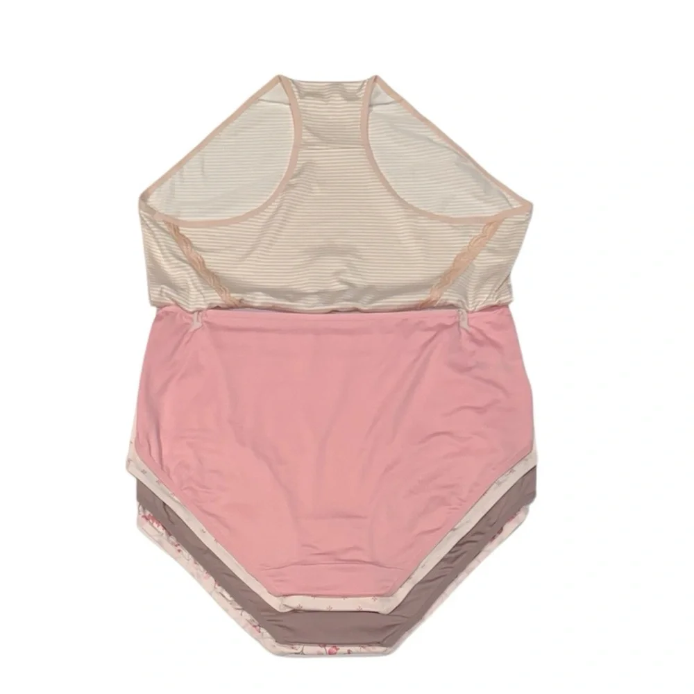 LAURA ASHLEY 5 Pack Floral Stripes Soft Comfy Stretch Briefs Panties NWT 1X - Picture 11 of 14